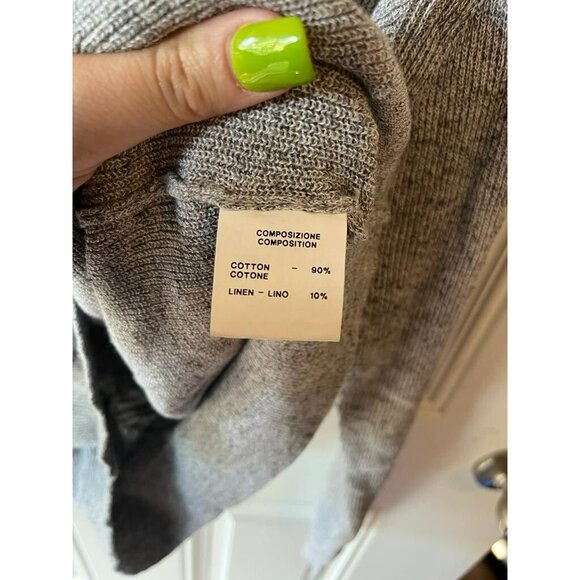 Thom Sweeney Cotton Linen Crew Neck Sweater Mens XL Gray Long Sleeve New - Picture 6 of 6